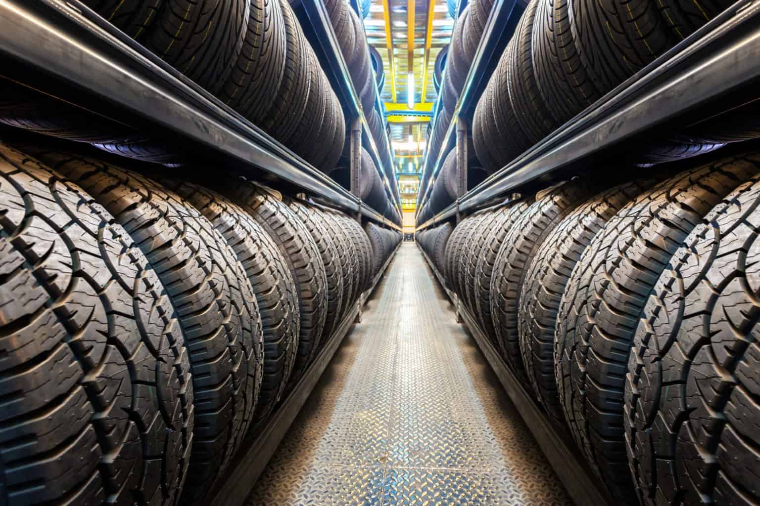 Car tires Car tires at warehouse
